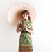 Vintage Chevron Dress - 1960s Go Go Tunic Dress in Citrus Stripes - Medium