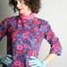 Vintage 1960s Dress - Hot Pink Psychedelic Magenta Twiggy Botanical Floral Tunic - Colorful Wool Small