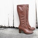 Vintage Knee High Leather Boots by Joyce Rust Brown Leather Size 5 1/2 US 5.5 Tall Autumn Winter