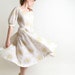 1950s Floral Dress - Vintage R & K Originals White Prairie Girl Cotton Day Dress - Medium christmasinjuly cij sale