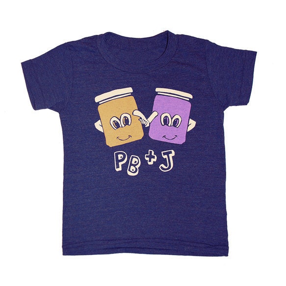 KIDS Peanut Butter & Jelly Tshirt Girl Boy by GnomEnterprises