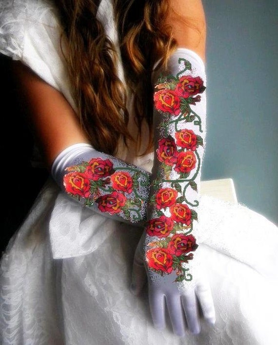 Items similar to Gloves painted custom designed Themed Wedding