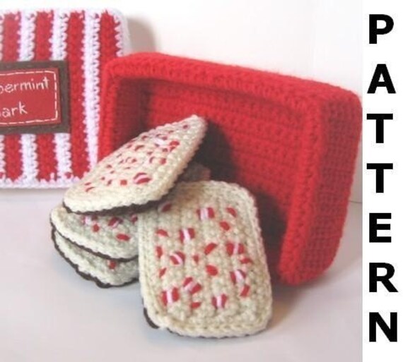 Play Food Crochet Pattern - Peppermint Bark and Hot Cocoa