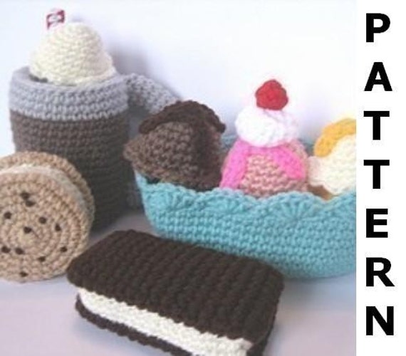 Play Food Crochet Pattern - Ice Cream Treats