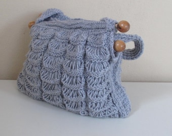 Knit bag ,Grey, hobo bag.,Handbag - Shoulder Bag-Fashion-Everyday Bag-Everywhere Bag