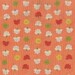 LAST ONE SALE Heather Ross Fabric by Kokka, Far Far Away 2-Rose in Light Orange- 1 Yard
