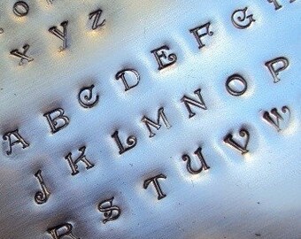 ALEXANDRA - custom font by WonderStruck Studios - 1/8 inch UPPERCASE steel letter set - includes tutorial, practice metal and box