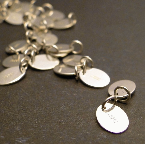 3 complete jEWELRY tAGs STERLING SILVER Oval shape put a