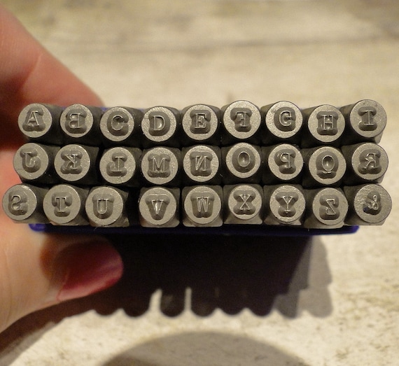 TYPEWRITER Font UPPERCASE steel letter stamps 5/64 inch