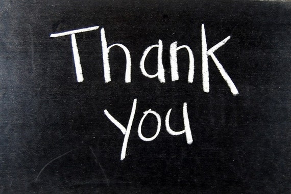 Items similar to Thank You Chalkboard Note Card on Etsy