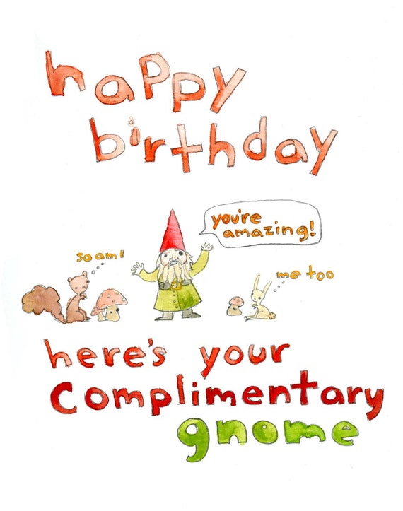 Download Happy Birthday Complimentary Gnome greeting card