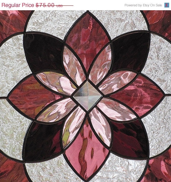 SALE Stained Glass Starburst Beveled Panel by LivingGlassArt