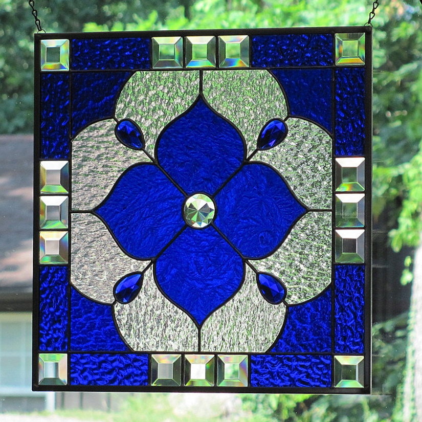 cobalt blue stained glass