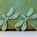 Dragonfly Connector Brass Charms - Shabby Chic Collection - Sky Blue - 2