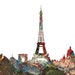 Spring in Paris Print of Mixed Media by Diana Evans