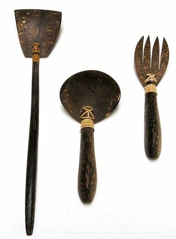 Items similar to Vintage Decorative Kitchen utensils, Retro Indonesian