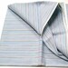 Cotton Fabric Stripes, Early 70s, Light Blue with Fine Red Yellow, Navy, Brown Lines, 88in. X 45in.