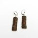 Unique Bark Pattern Magnolia Rustic Twig Wooden Earrings by Tanja Sova