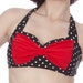 Cyndy Polka-Dotted Bikini Top in Black/White and Red Large only!!