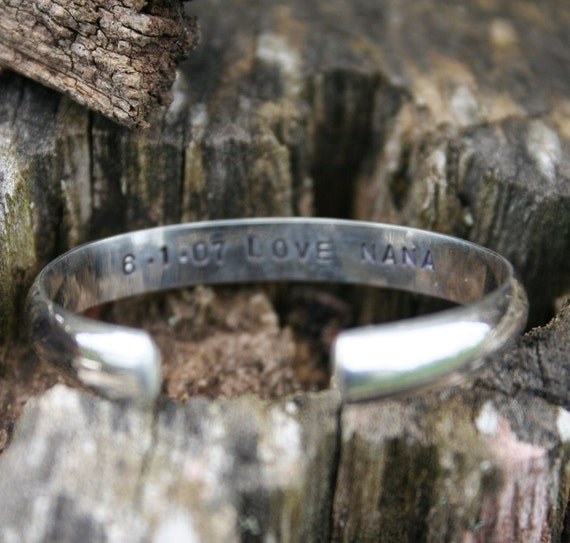 Baby Jewelry Sterling Baby Cuff Bracelet Handstamped