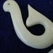 Carved Bone Fish Hook Maori Style Good Luck Pendant 1 3/4 by 1 inch CP 510