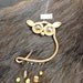 Copper Owl Windchime with Glass and Sparkling Crystals WC 83