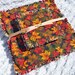 Autumn Colors Rag Quilt Candle Mat and Coaster Set, Handmade