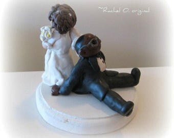 Custom Wedding Cake Topper made to look like people