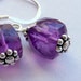 Handcrafted Purple Gemstone Amethyst Faceted Cube Sterling Silver February Birthstone Gift for Her Boho Minimalist Hippie Festival Earrings