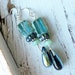 Picasso Blue OOAK Bohemian Glass Sterling Silver Earrings