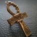 Huge Solid Brass Wire Wrapped Ankh Ring