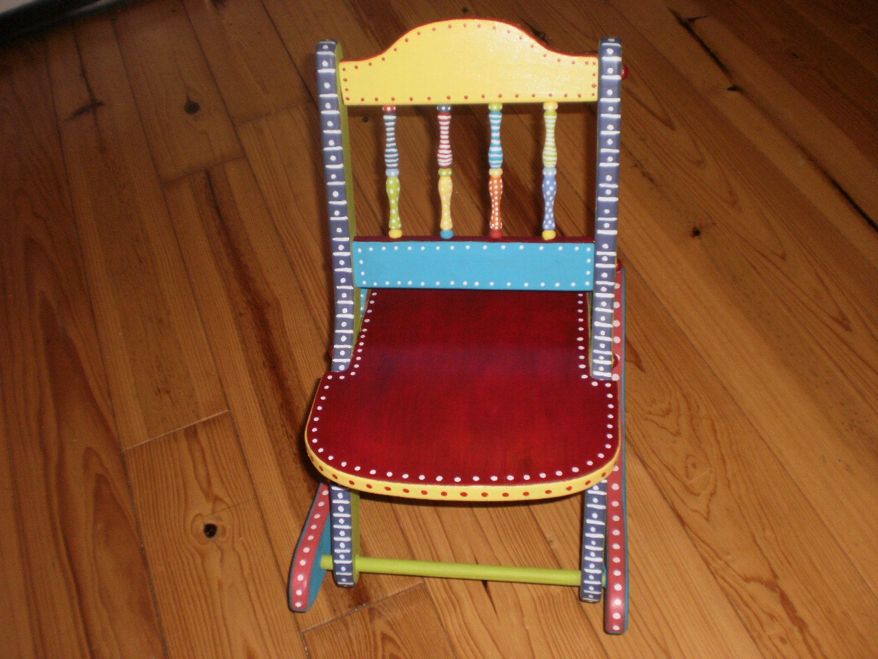 Hand Painted Folk Art Rocking Chair-Whimsical Childs