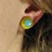 Yellow and Turquoise Fused Glass Studs
