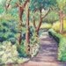 Original Gardens at Manteo pastel painting