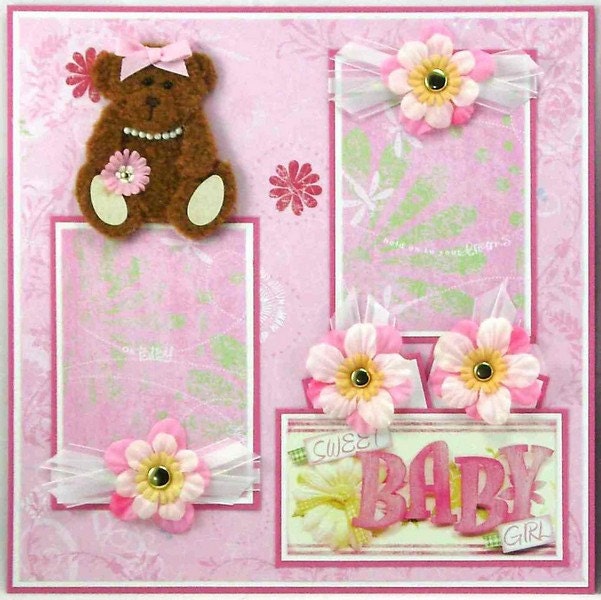 12 X 12 Premade Scrapbook Pages Baby GIrl