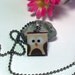 Sale Owl Beige and Brown Maroon Scrabble Tile Pendant