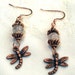 Copper Dragonfly Charm Earrings