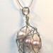 Vintage Beige Pearl Wire Wrapped Orbit Necklace
