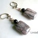 Pink Rhodonite and black onyx gemstone earrings
