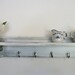 Wood French Country Wall Shelf Hooks Faded Linen Wedding White 35 inch. Color Shabby Chic FALL 5 Hooks