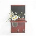 Wood Wall Shelf Black Board Message Memo Center Hooks Barn Brick Red Color