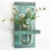 Spring Flowers Primitive Country Mint Chip Green wood Cottage Wall Shelf