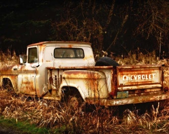 Old Rusty Truck Fine Art Photography Print, Classic Chevy Truck Picture