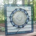 Georgia Blue stained glass vintage plate panel