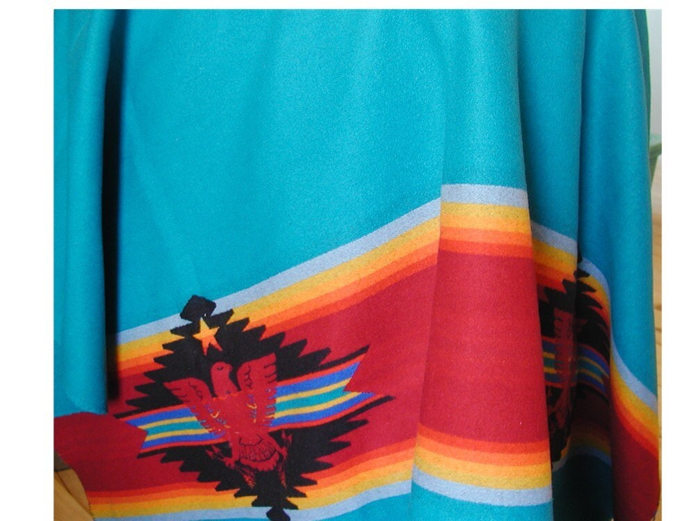 Pendleton Blanket Fabric Turquoise Eagle 2 yards