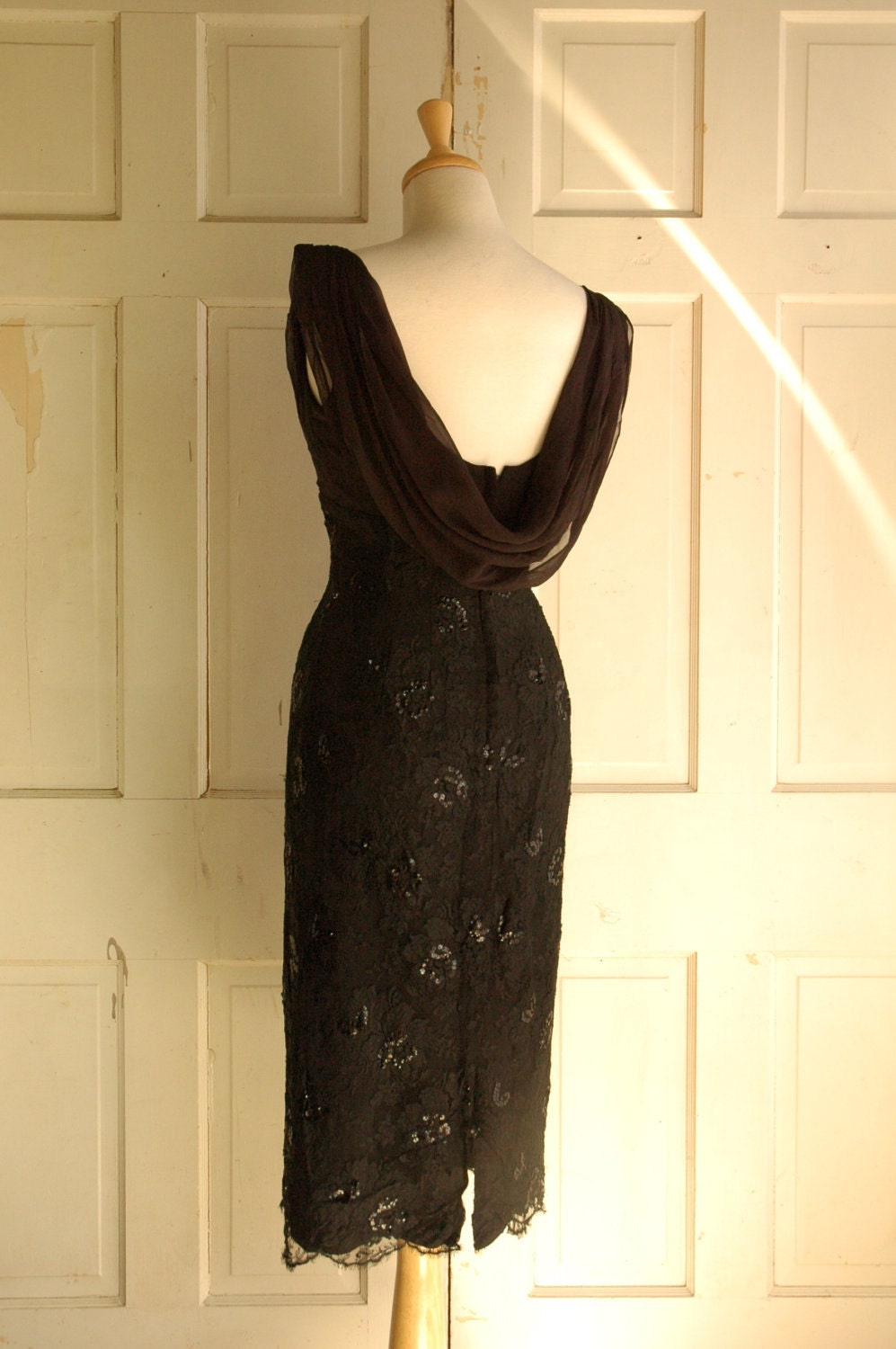 1960s Cocktail Dress / Vintage Black Beaumelle Bombshell