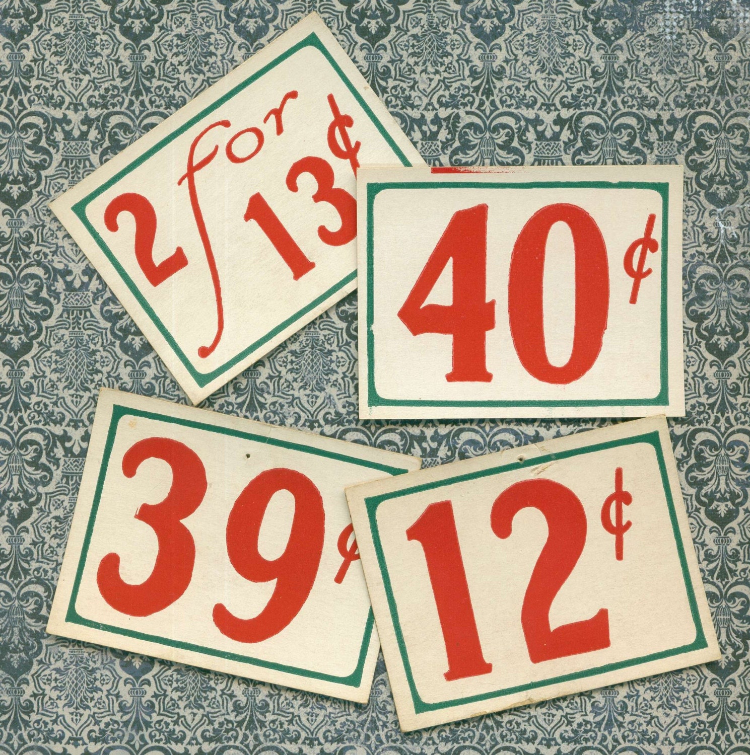 Vintage 8. Price sign.