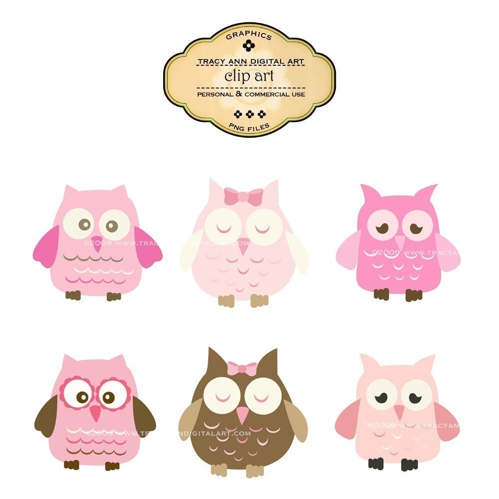 pink owl clip art free - photo #26