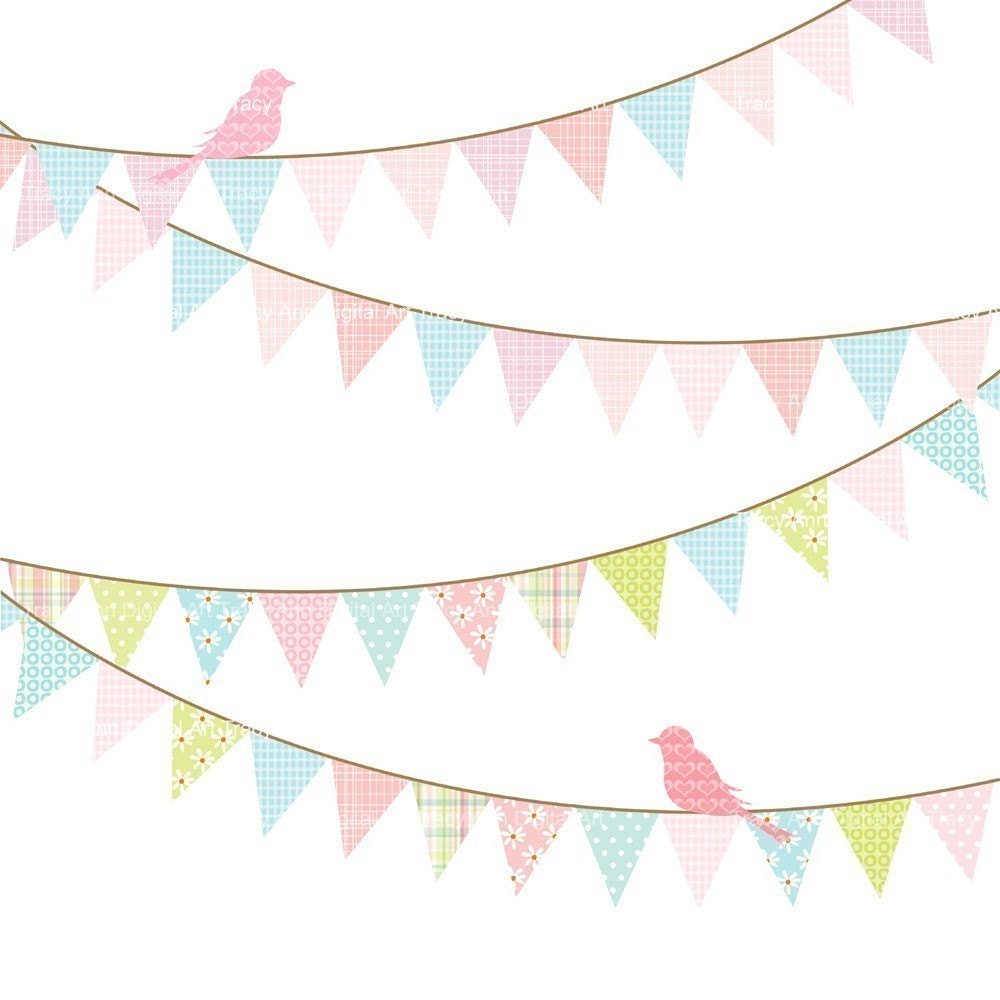  Birthday banner Clip Art commercial and personal use set