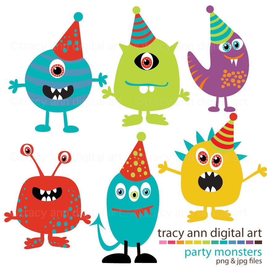  Monster Party Clipart